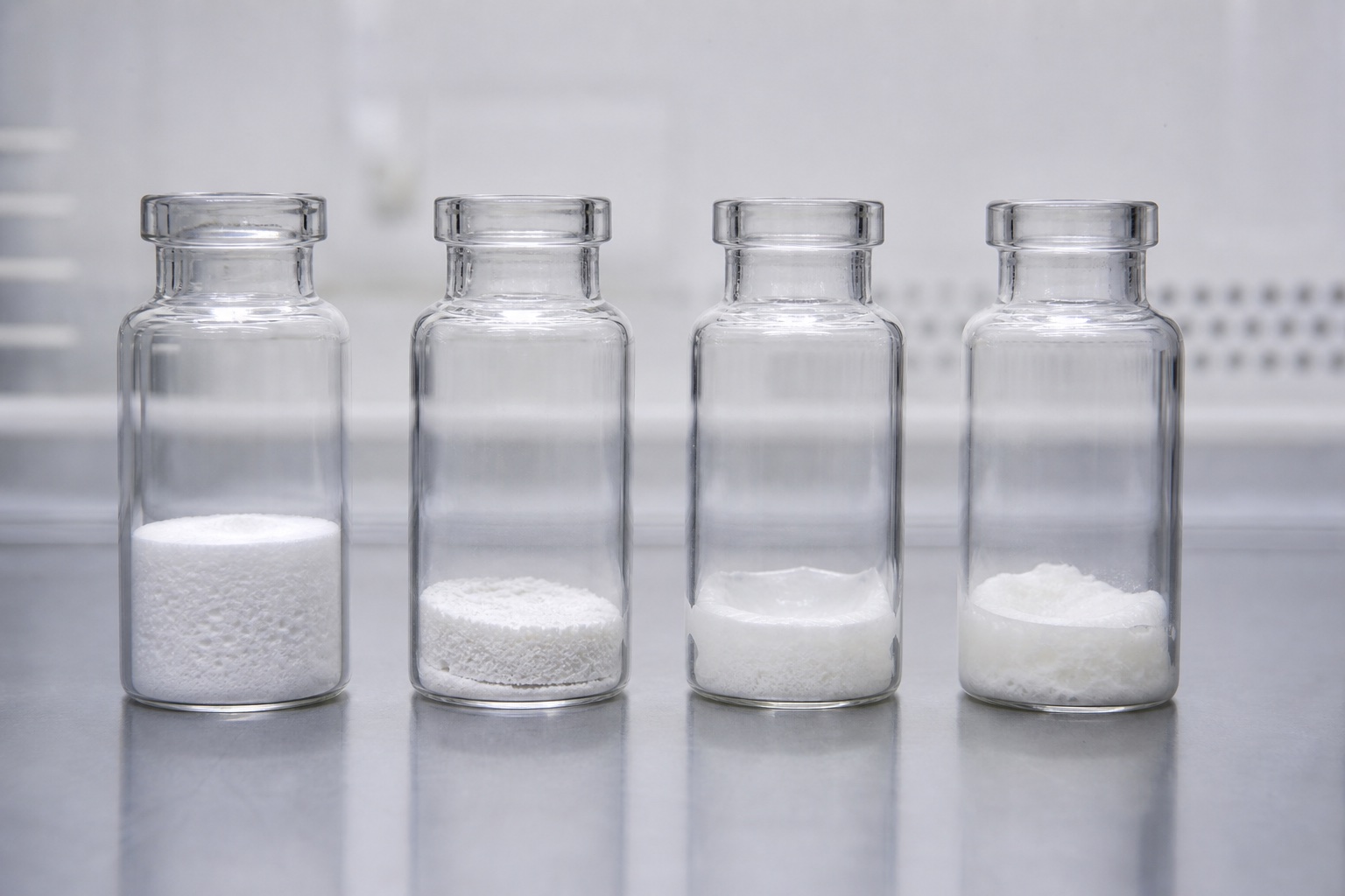Peptide lyophilization cake comparison for freeze-drying protocol troubleshooting