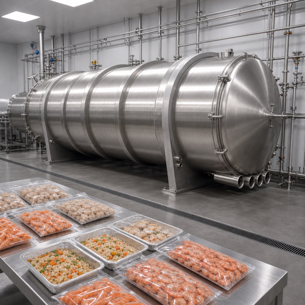 freeze dried seafood and ready meal products prepared for barrier packaging