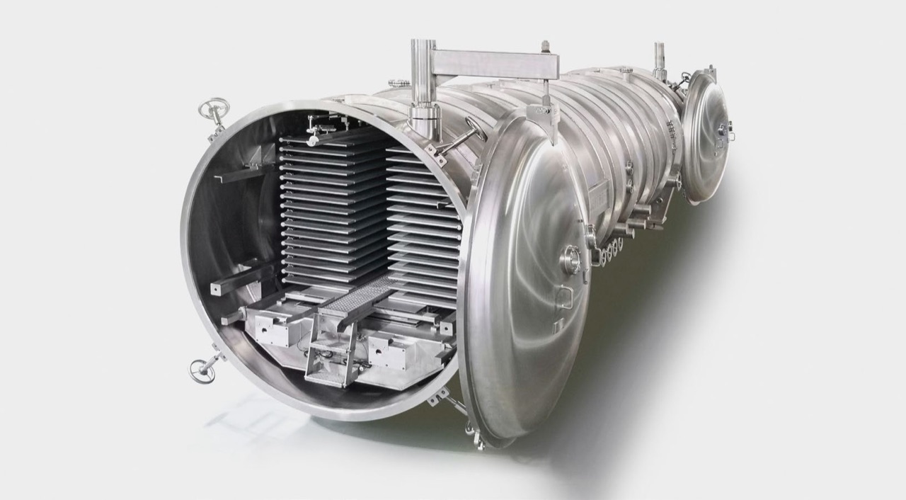 SJ FFD-50 industrial food freeze dryer cylindrical chamber with carts
