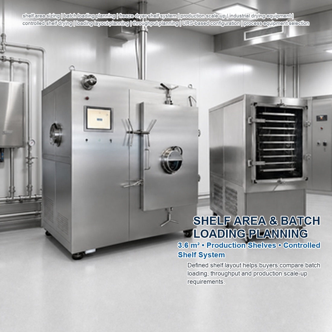 Command SJ-360F(T) GMP Freeze Dryer product shelf and vial loading system reference