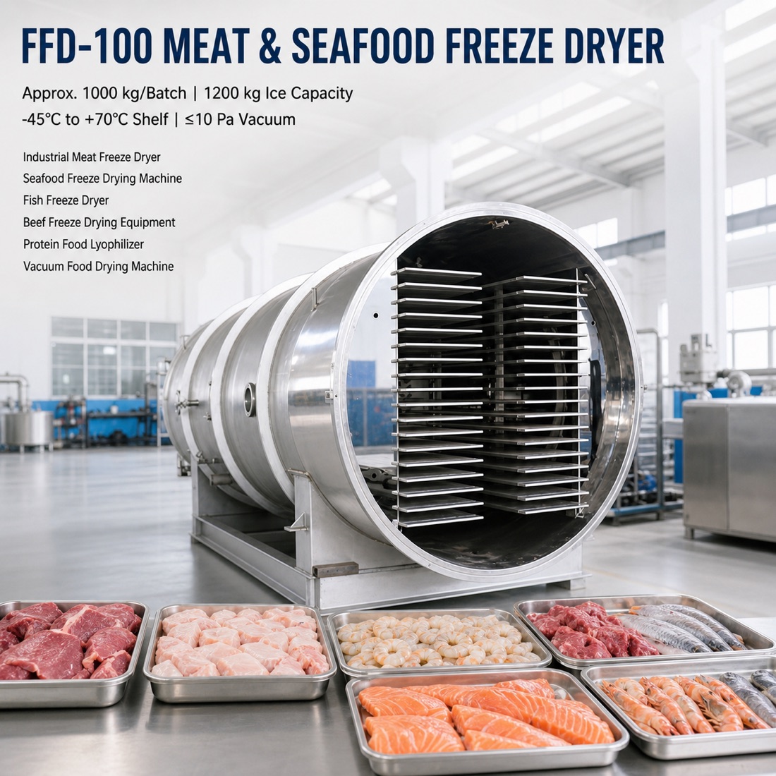 SJ-FFD-100 meat and seafood freeze-drying application（配置與應用參考 3）