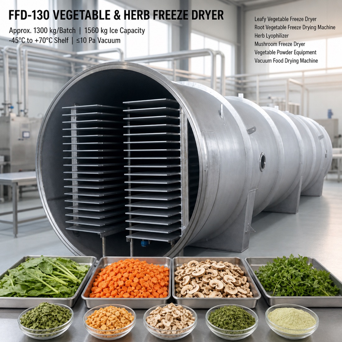 SJ-FFD-130 vegetable and herb freeze-drying application