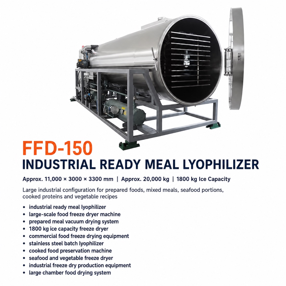SJ-FFD-150 industrial food freeze dryer configuration reference