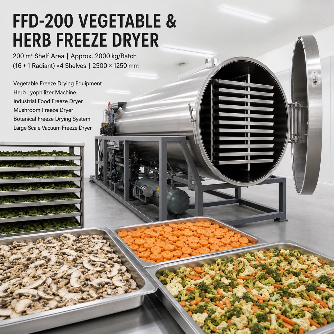 SJ-FFD-200 vegetable and herb freeze-drying application（配置與應用參考 4）