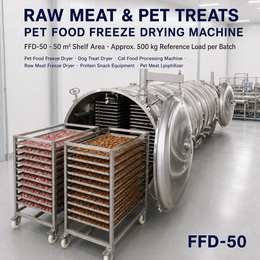 SJ-FFD-50 pet treat and pet food freeze-drying application（配置與應用參考 4）